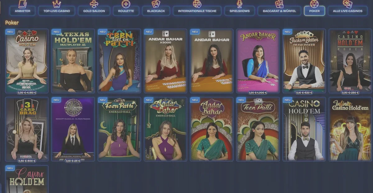 Živý poker Casino Hold'em v Dudespin Casino